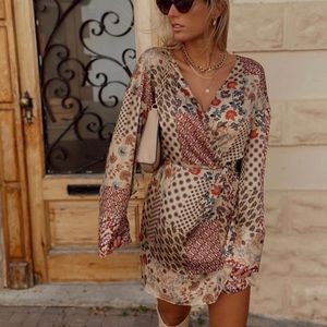 Zara Printed Wrap Romper